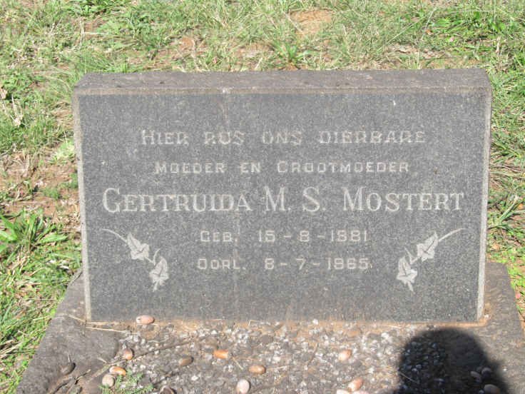 MOSTERT Gertruida M.S. 1881-1965