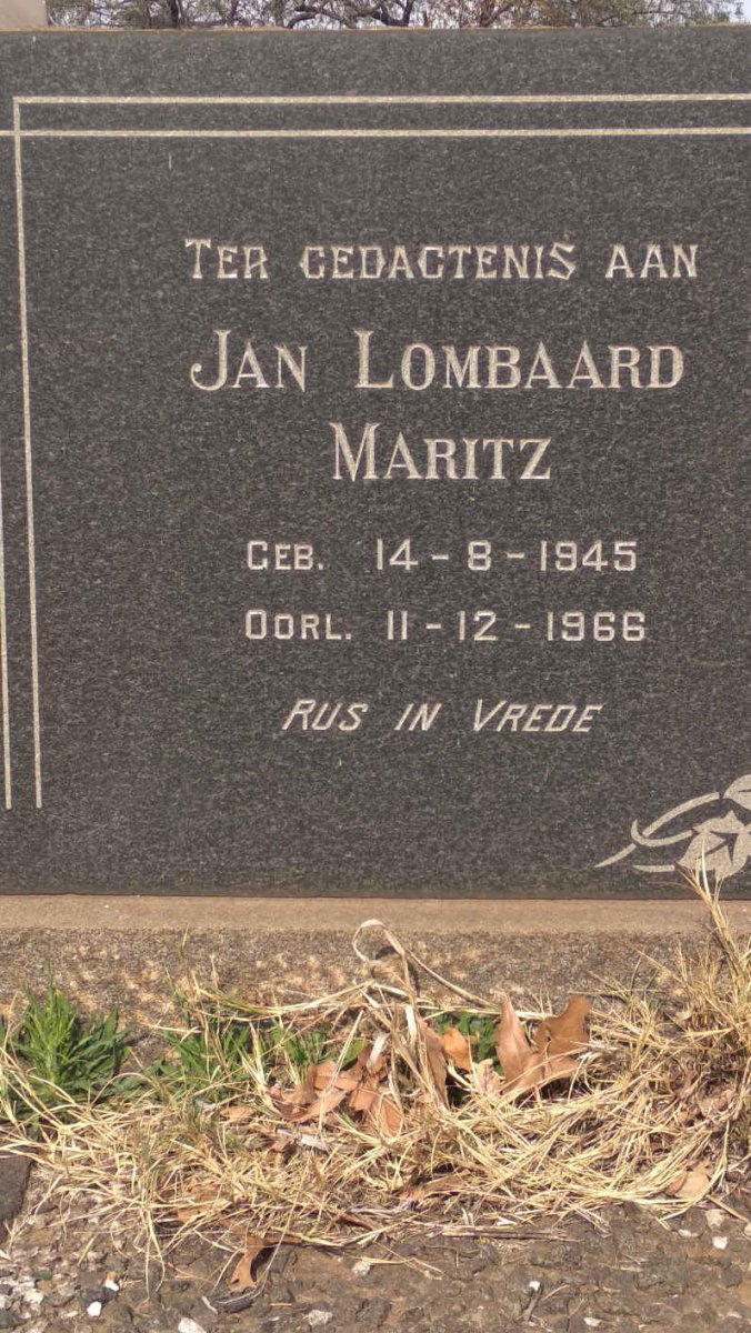 MARITZ Jan Lombaard 1945-1966