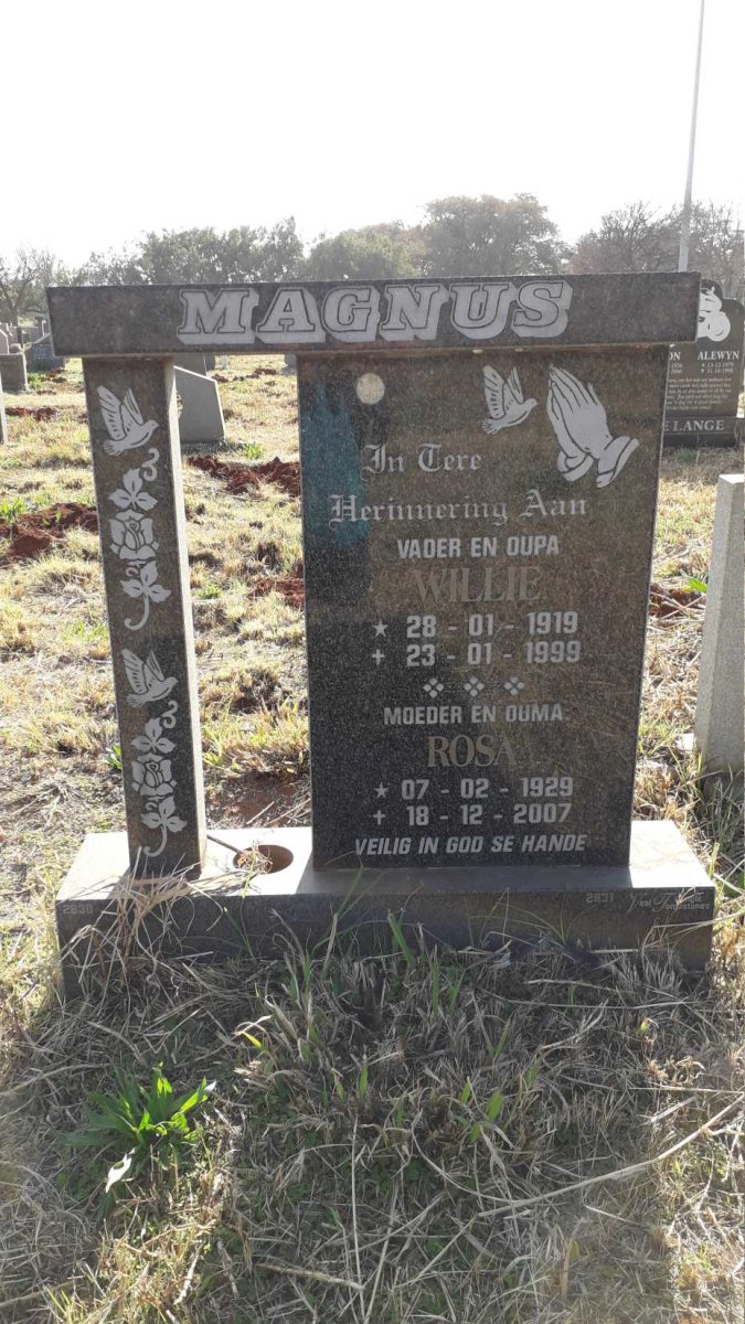 MAGNUS Willie 1919-1999 & Rosa 1929-2007