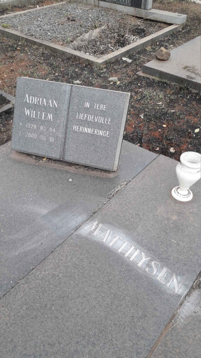 MATTHYSEN Adriaan Willem 1928-2000