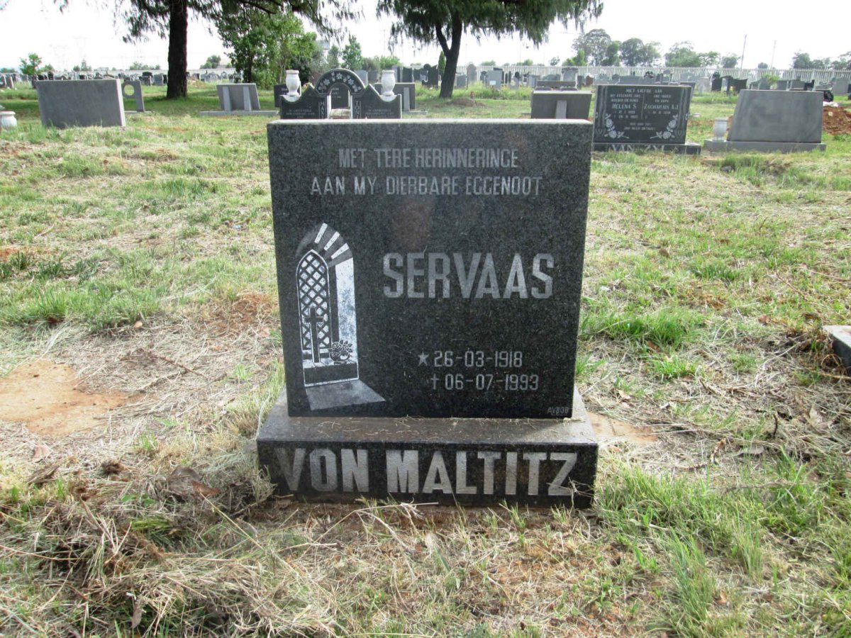 MALTITZ Servaas, von 1918-1993