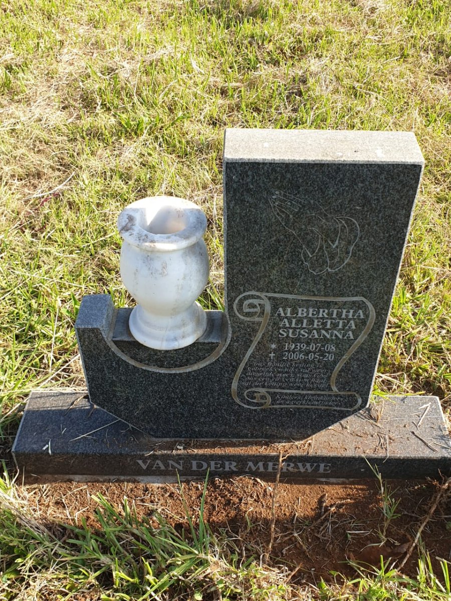 MERWE Albertha Aletta Susanna, van der 1939-2006