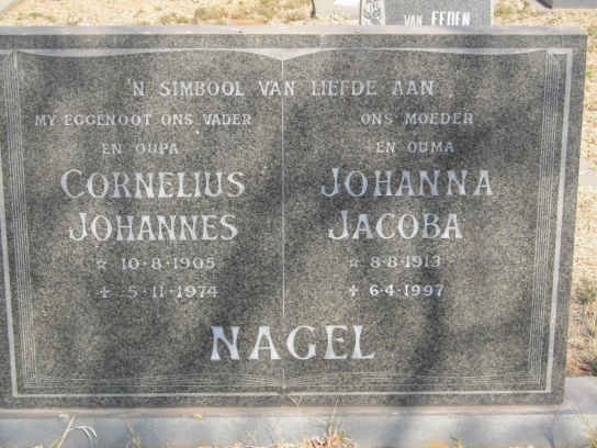 NAGEL Cornelius Johannes 1905-1974 &amp; Johanna Jacoba 1913-1997