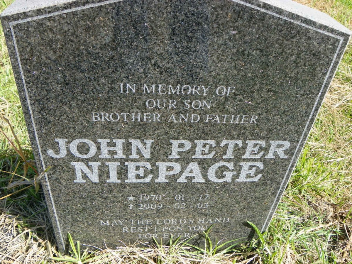 NIEPAGE John Peter 1970-2009