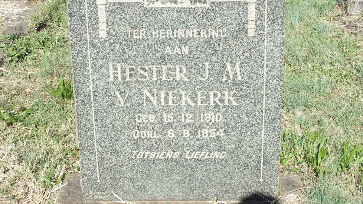 NIEKERK Hester J.M., v. 1910-1954