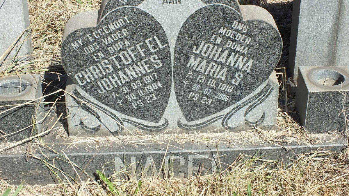 NAGEL Christoffel Johannes 1917-1984 &amp; Johanna Maria S. 1916-2006