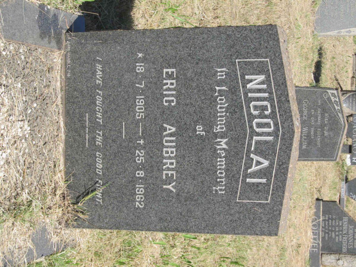 NICOLAI Eric Aubrey 1905-1962