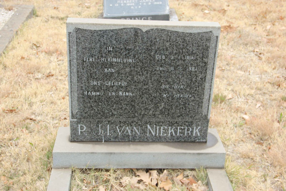 NIEKERK P.J.I., van 1894-1984
