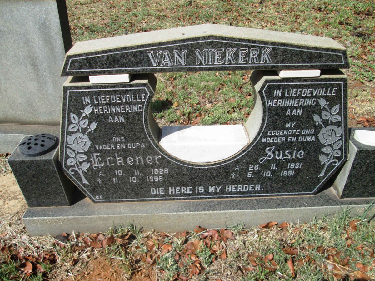 NIEKERK Eckener, van 1928-1996 &amp; Susie 1931-1991