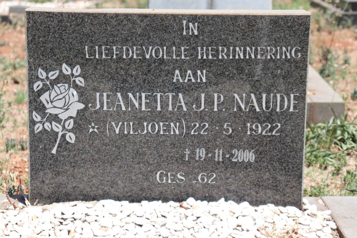 NAUDE Jeanetta J.P. nee VILJOEN 1922-2006