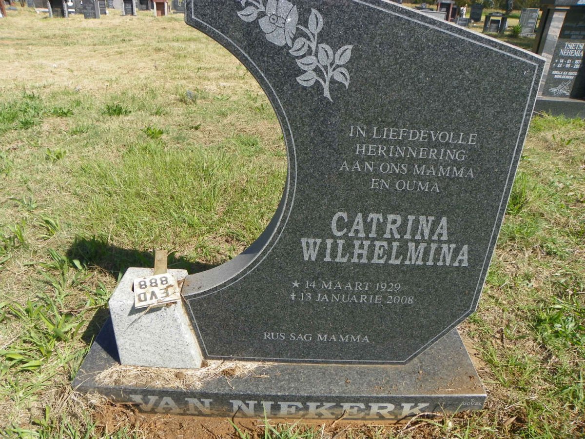 NIEKERK Catrina Wilhelmina, van 1929-2008