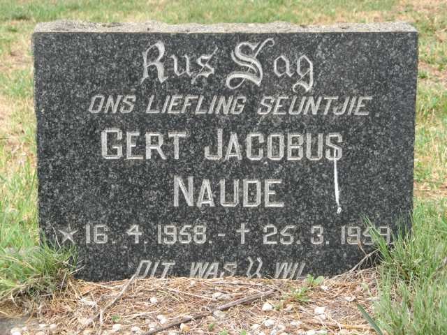 NAUDE Gert Jacobus 1958-1959