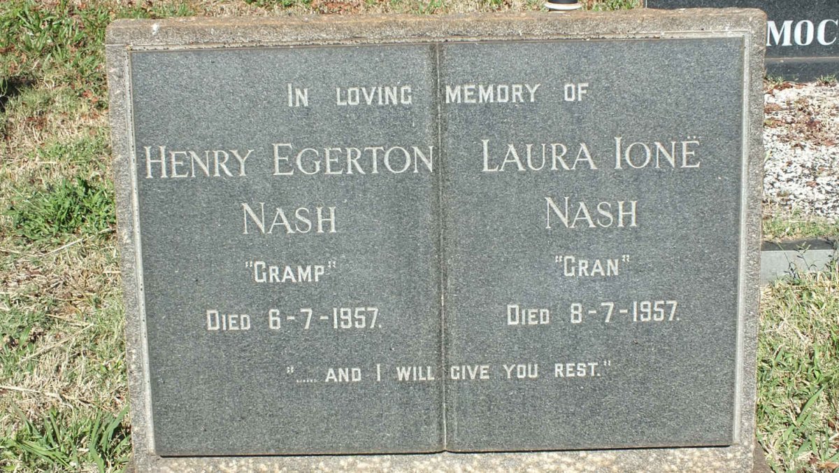 NASH Henry Egerton -1957 &amp; Laura Ionë -1957