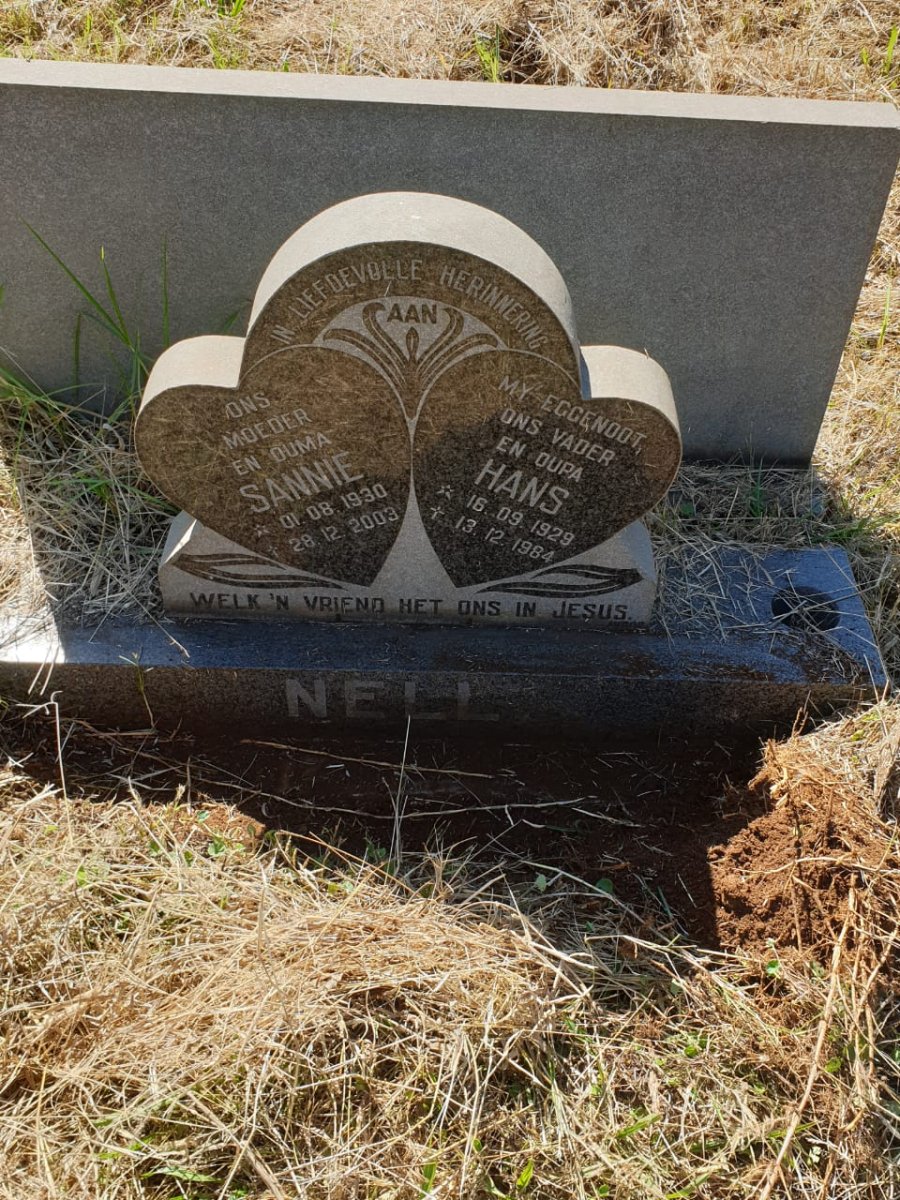 NELL Hans 1929-1984 &amp; Sannie 1930-2003
