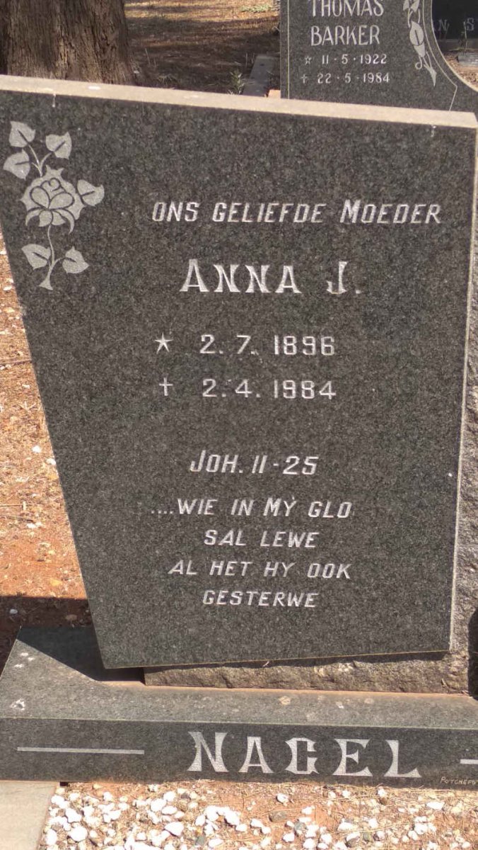 NAGEL Anna J. 1896-1984