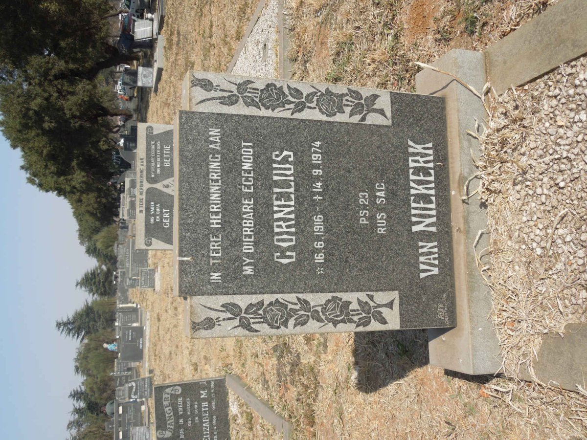 NIEKERK Cornelius, van 1916-1974
