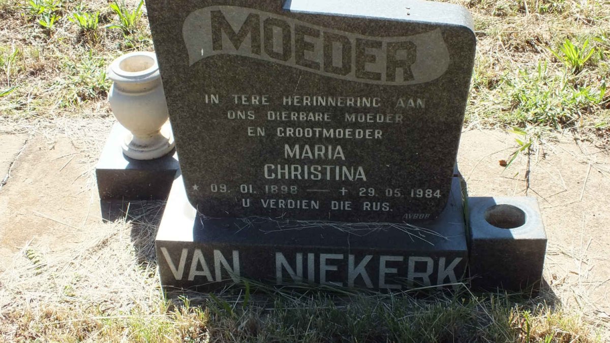 NIEKERK Maria Christina, van 1898-1984