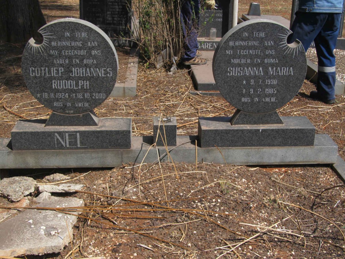 NEL Gotliep Johannes Rudolph 1924-2000 &amp; Susanna Maria 1930-1985