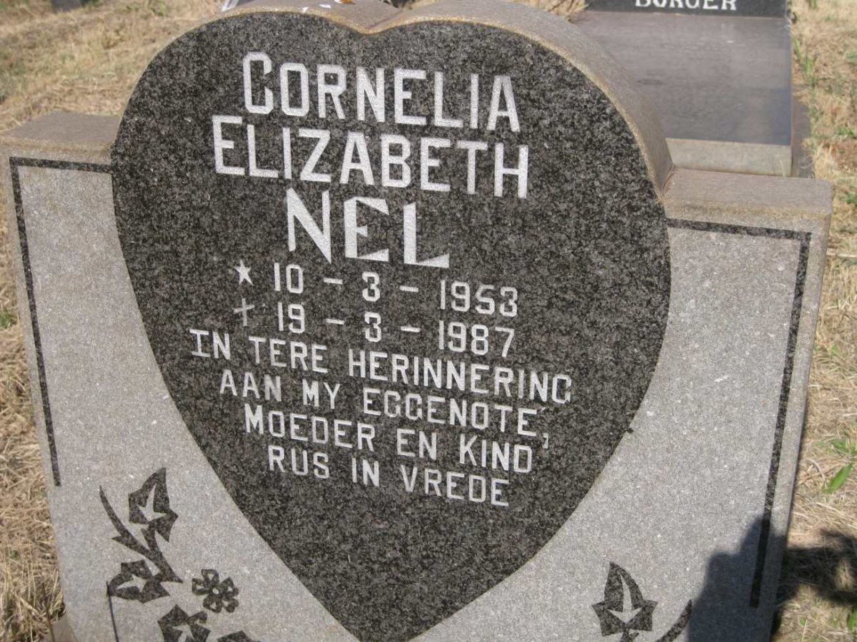 NEL Cornelia Elizabeth 1953-1987