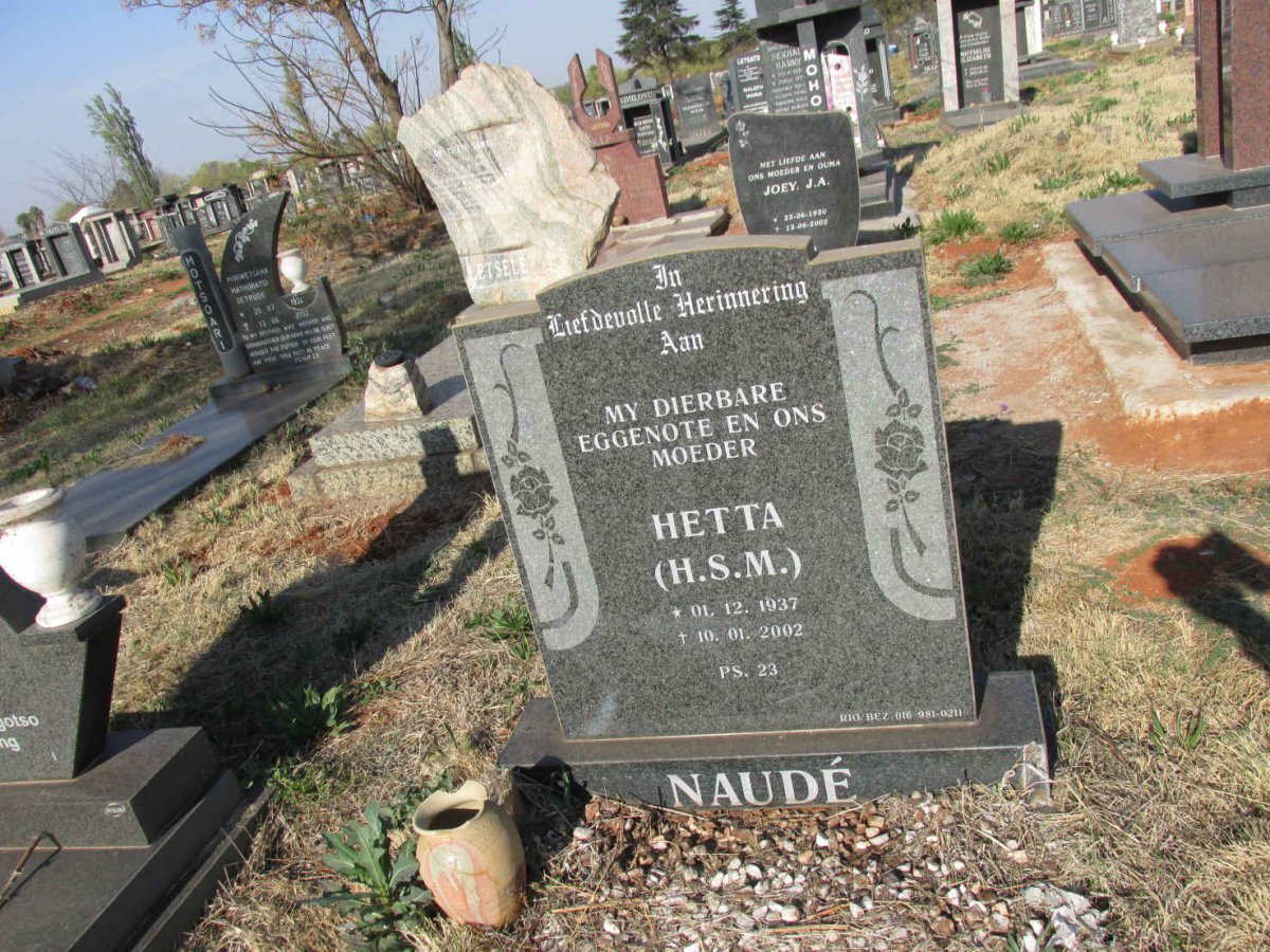 NAUDE Hetta H.S.M. 1937-2002