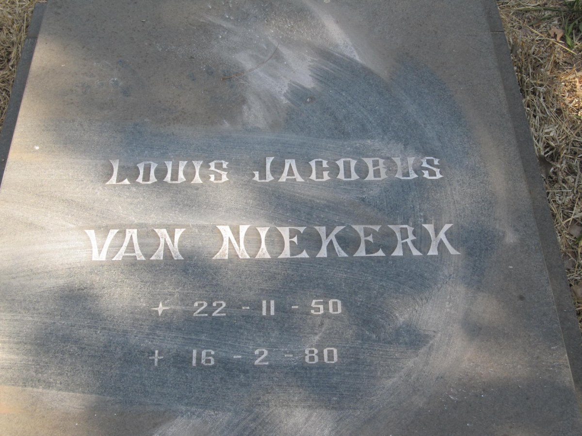 NIEKERK Louis Jacobus, van 1950-1980