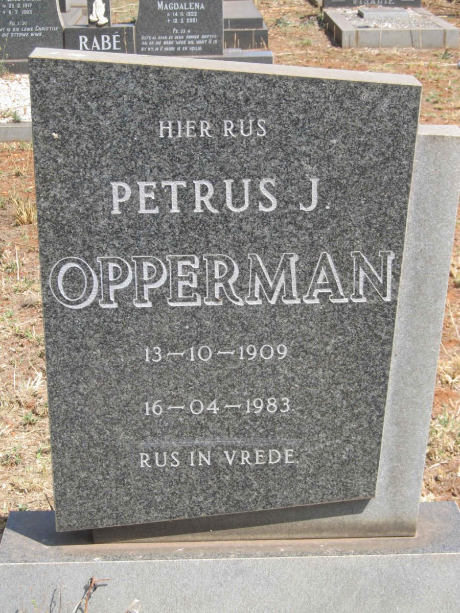 OPPERMAN Petrus J. 1909-1983