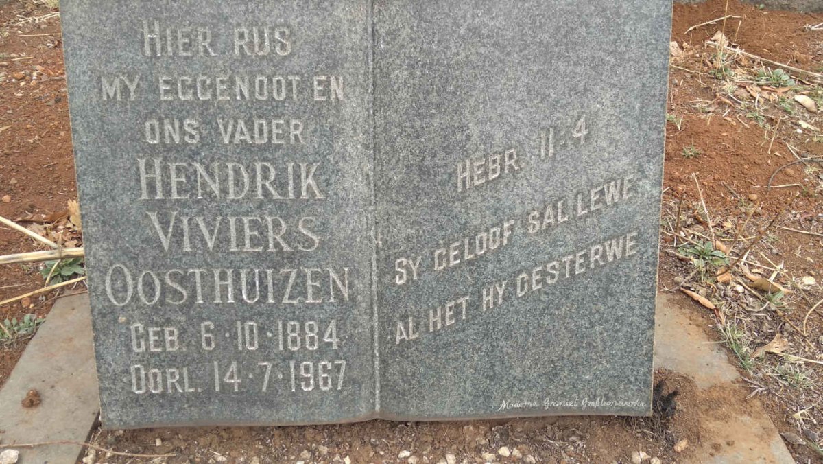 OOSTHUIZEN Hendrik Viviers 1884-1967