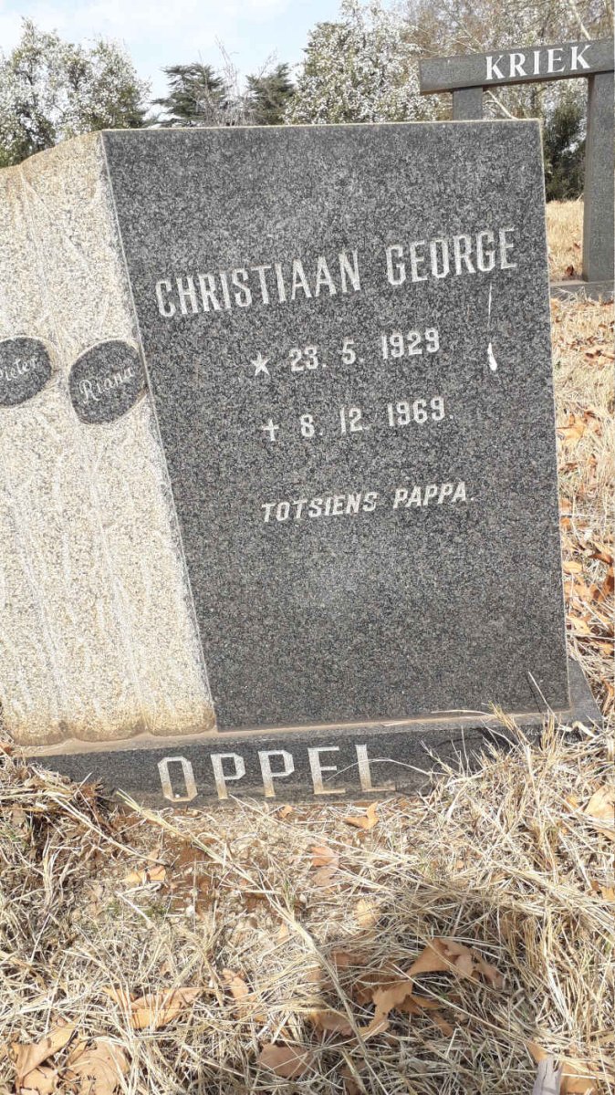 OPPEL Christiaan George 1929-1969