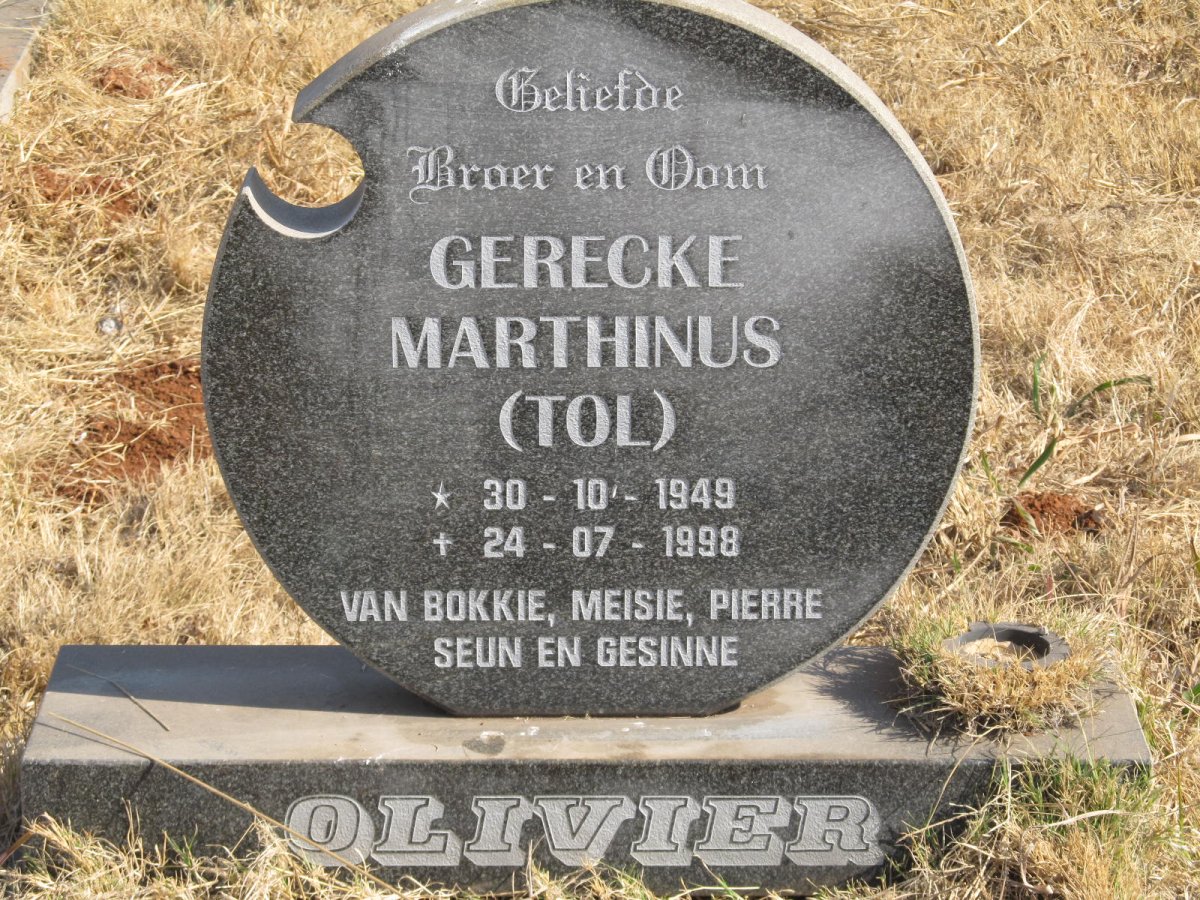 OLIVIER Gerecke Marthinus 1949-1998