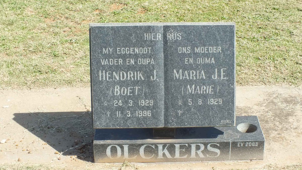 OLCKERS Hendrik J. 1929-1996 &amp; Maria J.E. 1929-