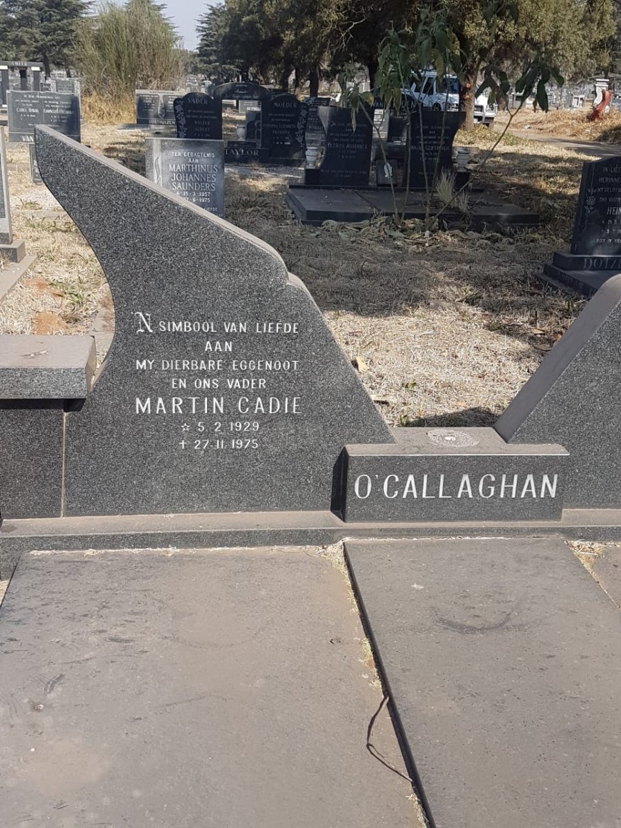 O'CALLAGHAN Martin Cadie 1929-1975
