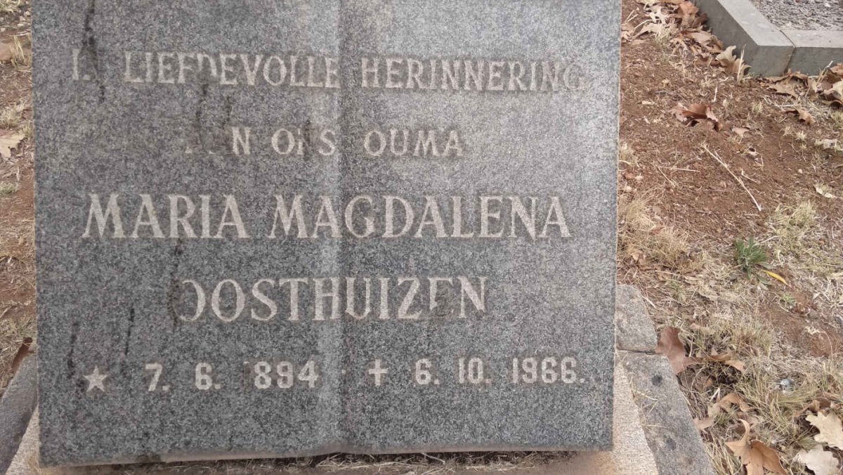 OOSTHUIZEN Maria Magdalena 1894-1966