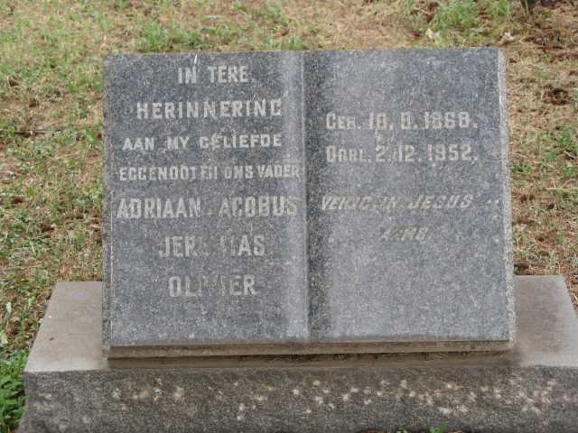 OLIVIER Adriaan Jacobus Jeremias 1868-1952