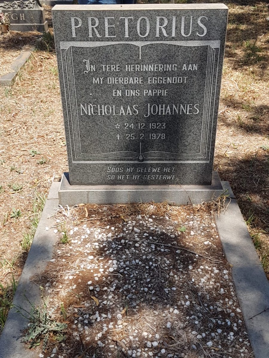 PRETORIUS Nicholaas Johannes 1923-1978