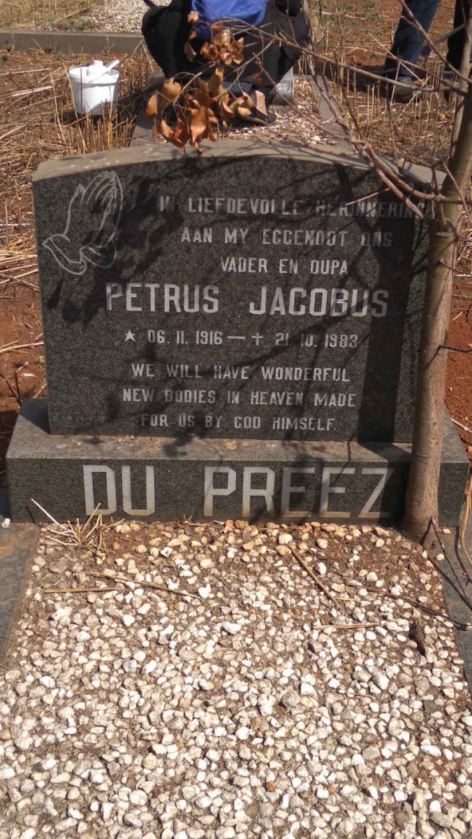 PREEZ Petrus Jacobus, du 1916-1983