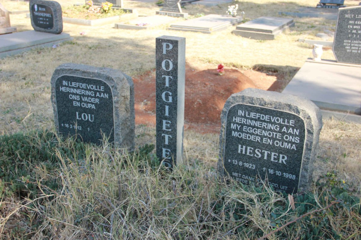 POTGIETER Lou 1912- &amp; Hester 1923-1998