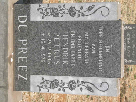 PREEZ Hendrik Petrus, du 1945-1976