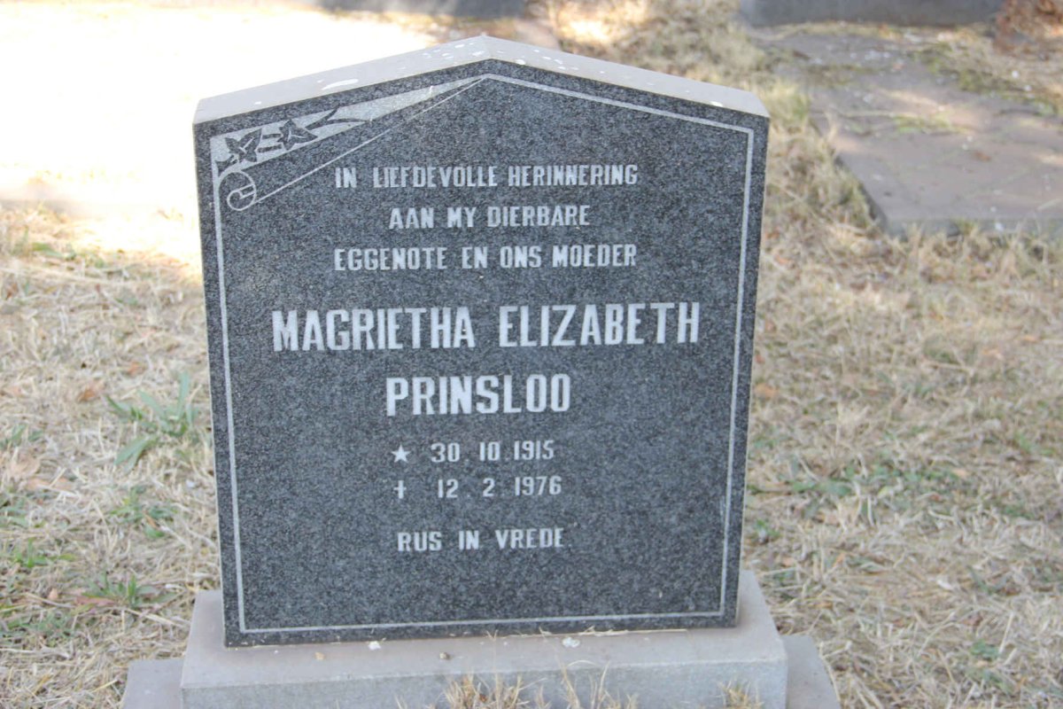 PRINSLOO Magrietha Elizabeth 1915-1976