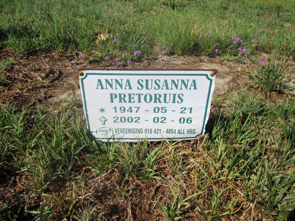 PRETORIUS Anna Susanna 1947-2002