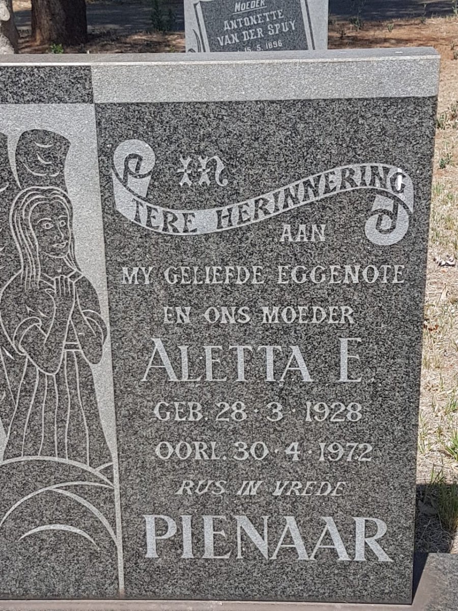 PIENAAR Aletta E. 1928-1972