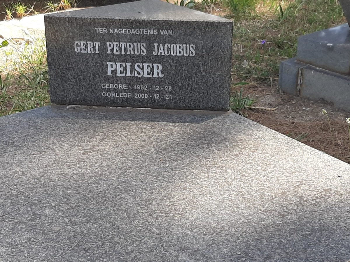 PELSER Gert Petrus Jacobus 1952-2000