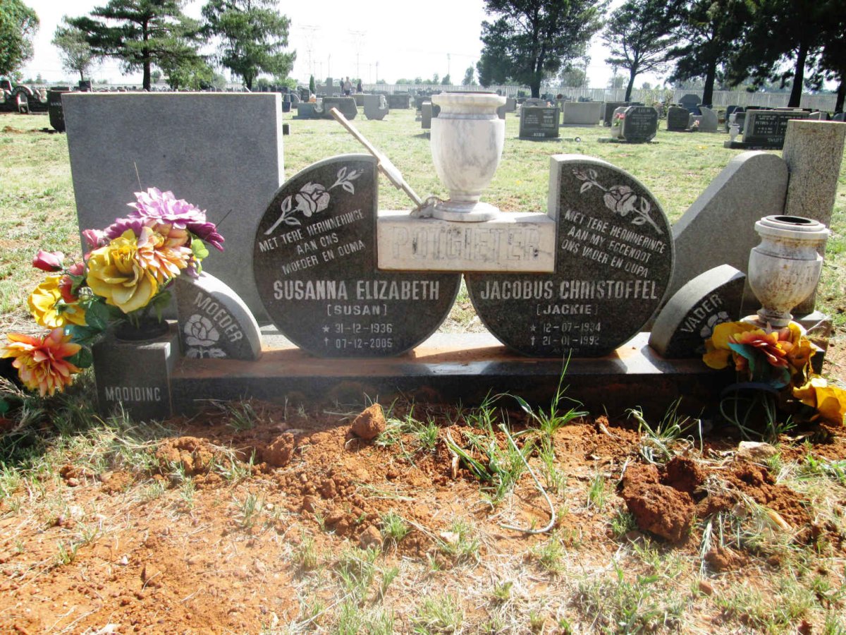 POTGIETER Jacobus Christoffel 1934-1992 &amp; Susanna Elizabeth 1936-2005