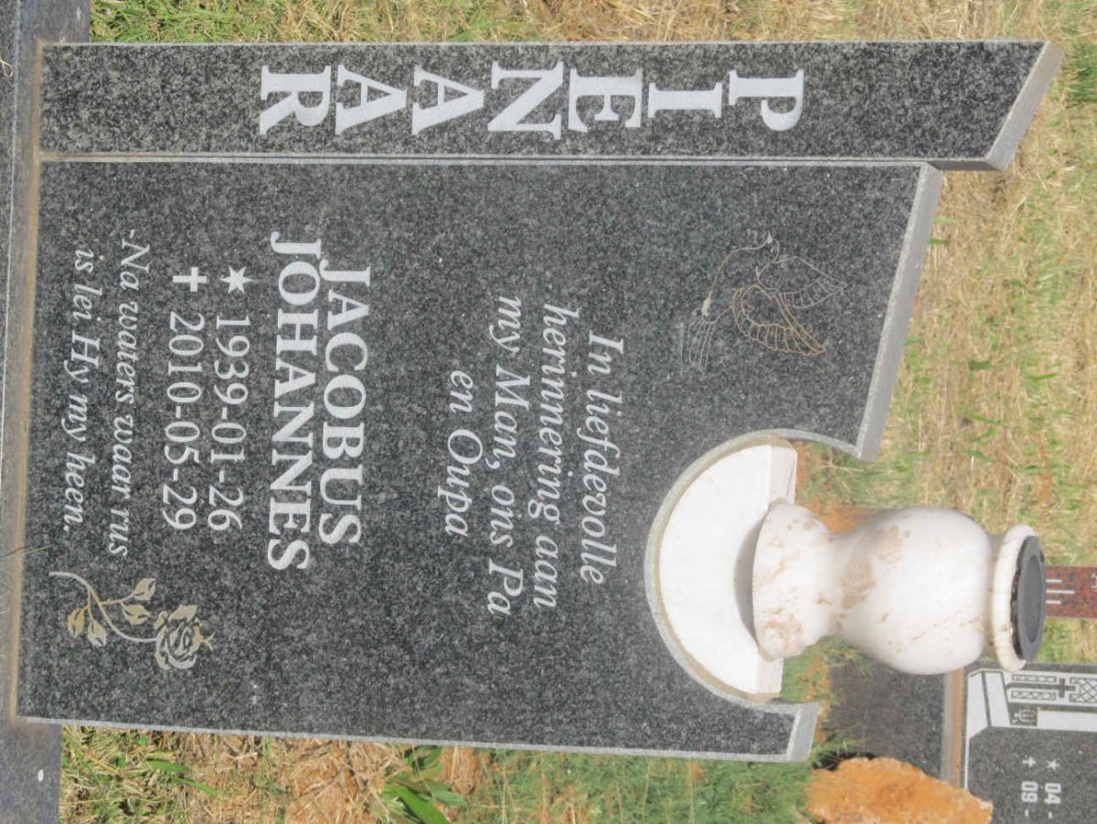 PIENAAR Jacobus Johannes 1939-2010