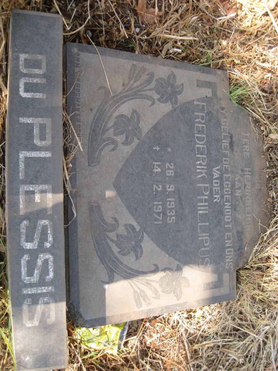 PLESSIS Frederik Phillipus, du 1935-1971