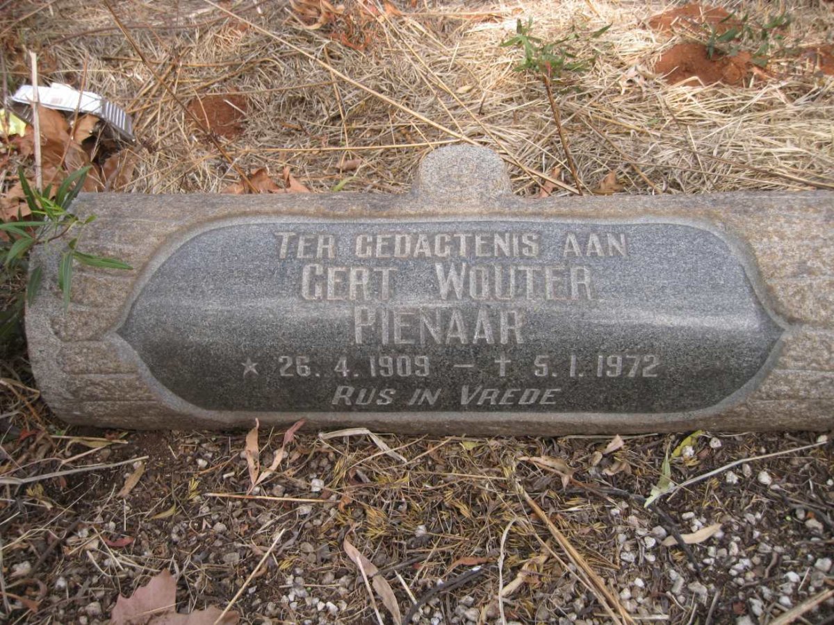 PIENAAR Gert Wouter 1909-1972