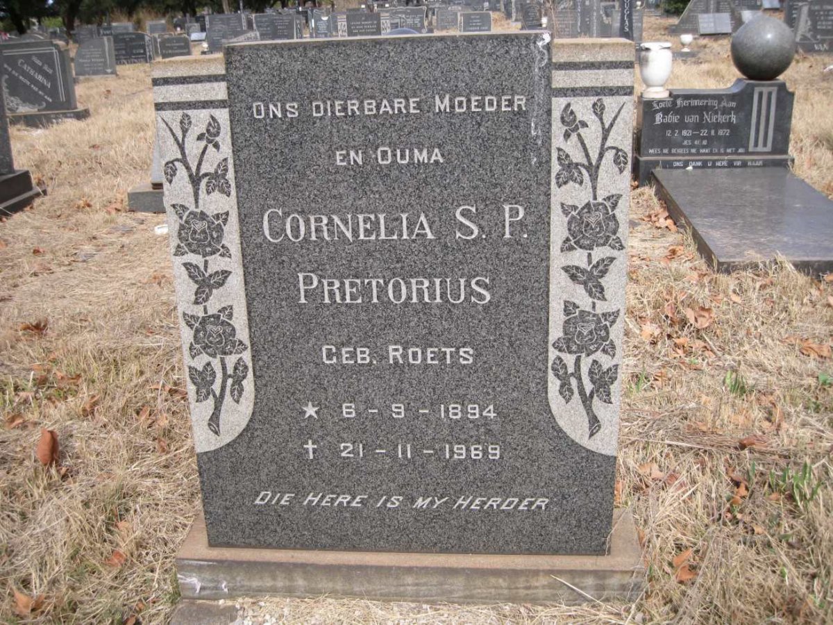 PRETORIUS Cornelia S.P. nee ROETS 1894-1969