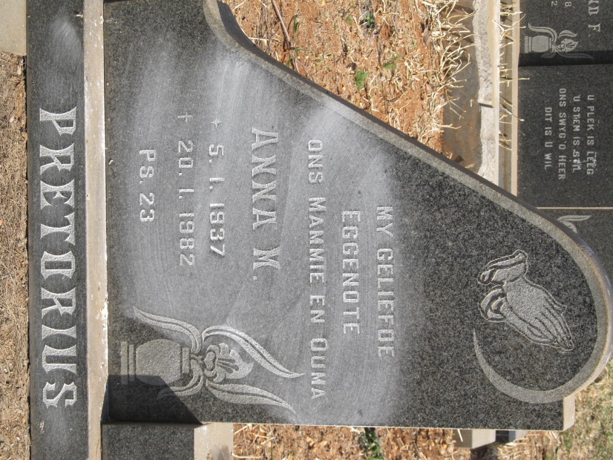 PRETORIUS Anna M. 1937-1982
