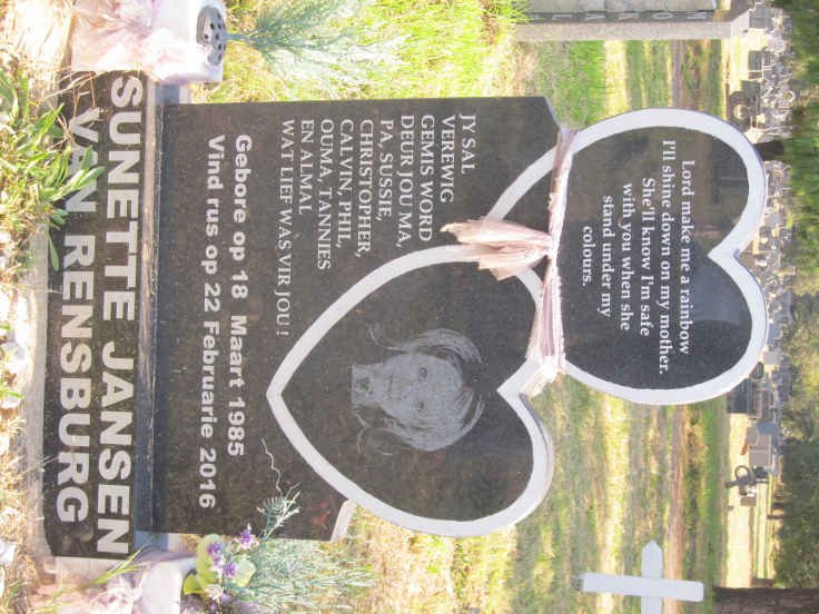 RENSBURG Sunette, Jansen van 1985-2016