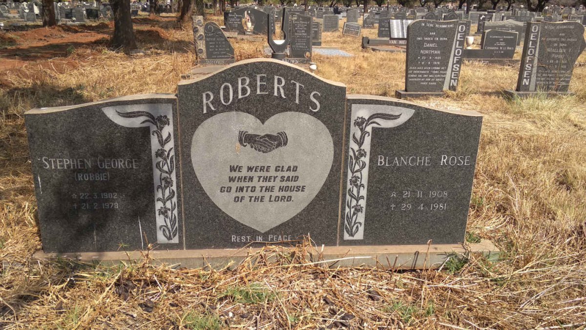 ROBERTS Stephan George 1902-1978 &amp; Blanche Rose 1908-1981