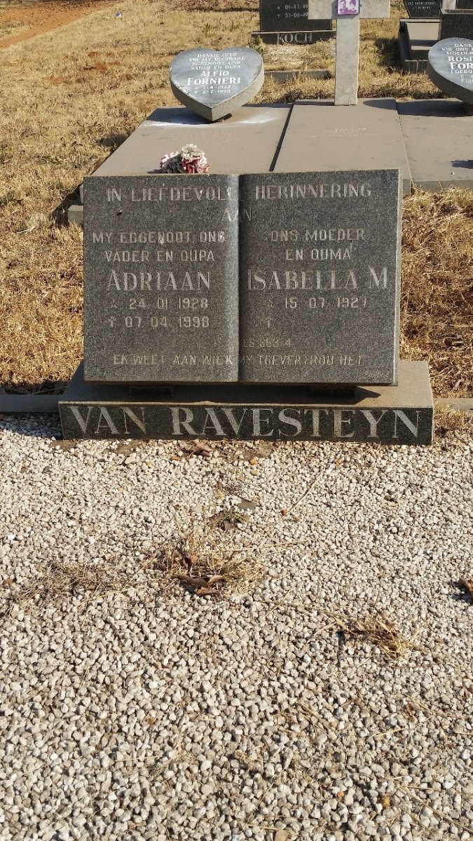 RAVESTEYN Adriaan, van 1928-1998 &amp; Isabella M. 1927-